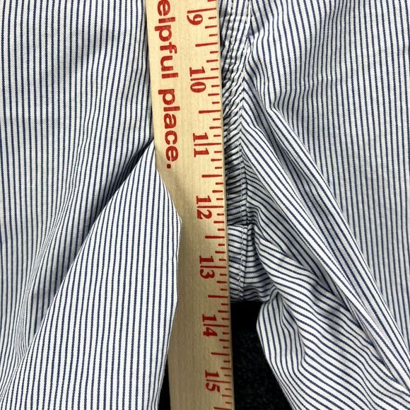 M&S‎ shorts womens 18 blue white stripe Chino cotton blend - Picture 6 of 15
